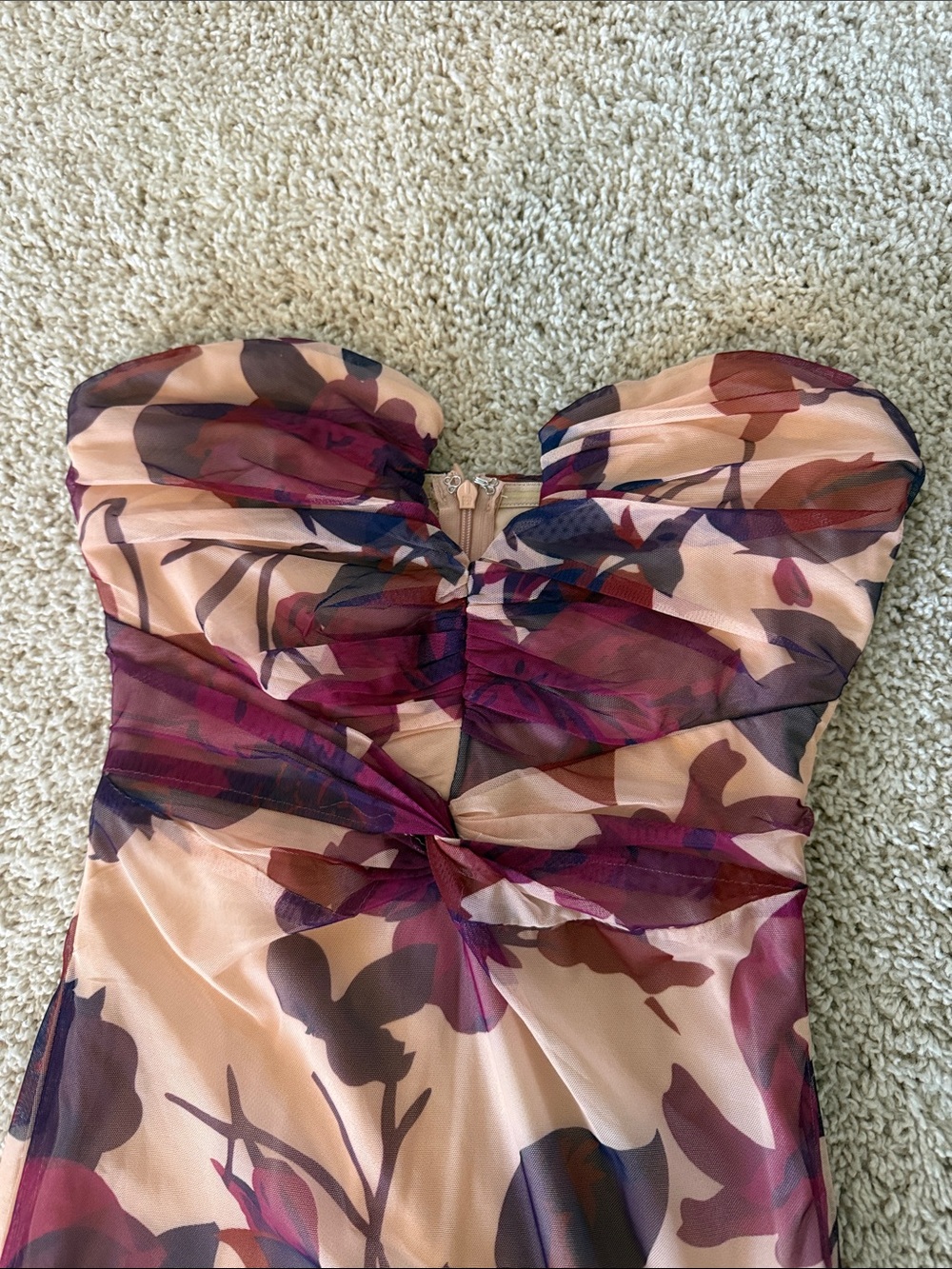 Hello Molly Rainforest Magic Mesh Strapless Maxi Dress Rust - XS - Picture 6 of 8